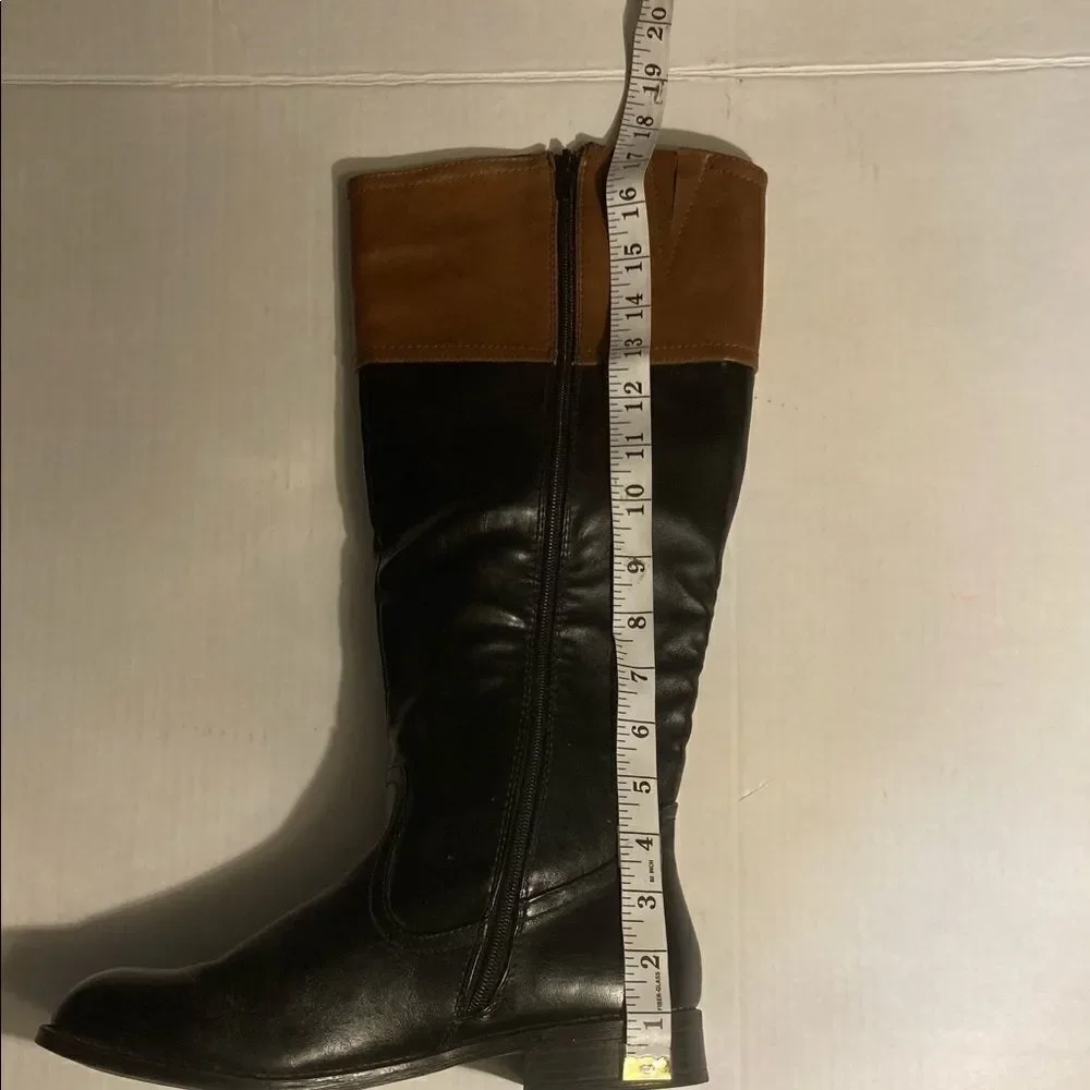 IT’S OK, Women’s Riding Boots, Black &‎ Brown, Size, 9M, All Man Made Materials